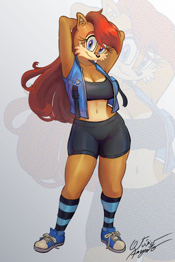Rating: s
ID: 4513076
Date: 2024-01-03 19:56:52 -0500
Status: active
Score: 46
accessory anthro archie_comics azul35art blue_eyes breasts cleavage clothed clothing crop_top female footwear ground_squirrel hair hands_behind_head hi_res legwear long_hair mammal multicolored_body pattern_clothing pattern_legwear pin_accessory pin_button rodent sally_acorn sciurid sega shirt shoes smile sneakers solo sonic_the_hedgehog_(archie) sonic_the_hedgehog_(comics) sonic_the_hedgehog_(series) striped_clothing striped_legwear stripes topwear two_tone_body vest post #4513076