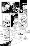 anthro bovid comic daughter_(lore) dialogue duo english_text father_(lore) father_and_child_(lore) father_and_daughter_(lore) female feral hi_res jamil_gonzalez jasper_gold_(character) lagomorph leporid male mammal monochrome murid murine parent_(lore) parent_and_child_(lore) parent_and_daughter_(lore) prairie rabbit rodent samantha_gold text the_tale_of_jasper_gold vehicle wagon western wild_west