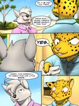 3:4 canid canine canis car comic darth_vader_sanchez_(housepets!) dialogue english_text felid gesture handshake hi_res housepets! jata_(housepets!) leopard male mammal outside pantherine plant text trashbadger tree vehicle wolf