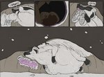 2018 almost_fully_inside badger belly big_belly bloated bodily_fluids cave claws clothed clothing comic digital_media_(artwork) dripping drooling duo feral feral_pred footwear fully_clothed fully_inside fur gulp_(sound_effect) hi_res huge_belly human human_prey hyper hyper_belly inside_stomach internal larger_prey male male/male male_pred male_prey mammal mustelid musteline onomatopoeia oral_vore saliva saliva_drip shirt shoes short_tail smaller_pred socks sound_effects strega striped_body striped_fur stripes t-shirt tail text topwear underground vore