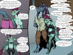 4:3 angry anthro aquatic_dragon armwear bottomwear breasts catcall cleavage clothed clothing comic daughter_(lore) dragon duo ear_fins embarrassed english_text father_(lore) father_and_child_(lore) father_and_daughter_(lore) female fin fin_frill fishnet_armwear fishnet_clothing fishnet_legwear forced frill_(anatomy) hair hi_res humiliation incest_(lore) isabel_thrane legwear male male/female mane mane_hair marine miniskirt mythological_creature mythological_scalie mythology nipples non-mammal_nipples notched_ear parent_(lore) parent_and_child_(lore) parent_and_daughter_(lore) profanity public public_humiliation scalie scar skimpy skirt slur snaggle_tooth speech_bubble tail text thong_straps transphobic_slur viktor_thrane zorah_zsasz_(artist)