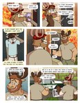 anthro antlers beard canid canine canis clothed clothing comic dialogue duo english_text eyewear facial_hair glasses hi_res horn leo_(nardodraws) male mammal nardodraws newspaper rodney_(nardodraws) speech_bubble text tom_(nardodraws) wolf