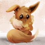 1:1 2017 ambiguous_gender digital_media_(artwork) digital_painting_(artwork) eevee generation_1_pokemon looking_at_viewer nintendo pokemon pokemon_(species) solo tsaoshin