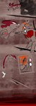 absurd_res ambiguous_gender antlers armor artificer_(rain_world) bomb chieftain_scavenger comic duo dust explosives feral frill_(anatomy) gem glare hi_res horn impact_lines jumping kayw2324 markings mask melee_weapon motion_lines on_ground orange_eyes orange_paint paint pearl_(gem) polearm rain_world red_markings red_ribbon rock scar scavenger_(rain_world) shaking silhouette slugcat smoke spear symbol trembling videocult weapon