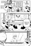 ambiguous_gender black_and_white blush bodily_fluids comic duo_focus eeveelution english_text espeon eudetenis female feral generation_2_pokemon group hi_res human machine mammal monochrome nintendo pinheadchains pokemon pokemon_(species) scientific_experiment sweat text translated