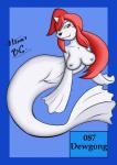 anthro anthrofied bernardol22 blue_text_box breasts caption_box dewgong female generation_1_pokemon genitals hi_res hitori09 id_number lorelei_(pokemon) nintendo nipples nude number pinup pokedex_number pokemon pokemon_(species) pokemorph pose pussy solo species_name text text_box