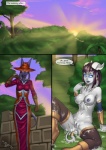 after_sex blizzard_entertainment bodily_fluids breasts comic cum detailed_background dialogue draenei drgraevling duo english_text epic_journeys_and_random_encounters female genital_fluids genitals horn horned_humanoid humanoid messy monara nipples not_furry nude pussy tail tailed_humanoid text warcraft