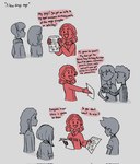 2023 cassie_(fnaf) child clothed clothing comic dialogue digital_media_(artwork) english_text female fingers five_nights_at_freddy's five_nights_at_freddy's:_security_breach five_nights_at_freddy's:_security_breach_ruin group hi_res holding_object human human_only looking_at_another male mammal not_furry paper scottgames shyestmind smile steel_wool_studios text young young_female young_human young_male