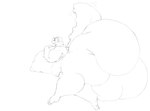 alphys anthro back_spikes belly big_breasts big_butt breast_rest breasts butt covered_eyes dinosaur eyewear female glasses huge_breasts huge_butt hyper hyper_breasts hyper_butt looking_at_viewer monochrome necro_lorr nipples overweight overweight_female prehistoric_species reptile scalie seductive solo spiked_tail spikes spikes_(anatomy) tail thick_tail thick_thighs undertale_(series) wide_hips