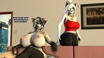 16:9 2024 3d_(artwork) 5_fingers alba_(atoastedorange) andra_(atoastedorange) anthro appliance areola atoastedorange beverage_can big_areola big_breasts black_bottomwear black_clothing black_pants blue_eyes bottomwear breasts canid canine casual_nudity chest_tattoo clothing curvy_figure detailed_background dialogue digital_media_(artwork) duo english_text female fingers fox fridge fur furniture grey_body grey_fur grey_hair hair hair_bun hi_res huge_breasts implied_incest inside kitchen_appliance living_room long_tail mammal mature_anthro mature_female multicolored_body multicolored_fur multicolored_hair navel nipples nude nude_anthro nude_female on_sofa open_mouth open_smile pants shirt sibling_(lore) sister_(lore) sisters_(lore) sitting sitting_on_sofa smile sofa source_filmmaker_(artwork) tail tank_top tattoo text thick_thighs topwear two_tone_body two_tone_fur two_tone_hair voluptuous white_body white_fur white_hair wide_hipped_anthro wide_hipped_female wide_hips widescreen