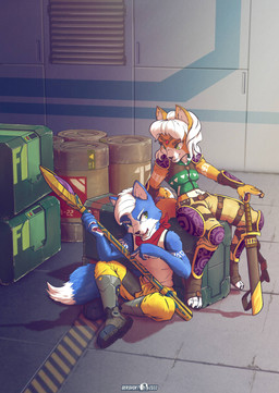 Rating: s
ID: 5568715
Date: 2025-05-13 05:56:32 -0400
Status: active
Score: 25
2022 5_fingers absurd_res accessory anthro barrel boots brother_(lore) brother_and_sister_(lore) canid canine clothing crate digital_media_(artwork) duo fan_character female fingers footwear fox fur gerovort hair hangar hi_res inspection male mammal marcus_mccloud melee_weapon nintendo scarf shirt shoes sibling_(lore) sister_(lore) sitting staff star_fox striped_body striped_fur stripes sword teeth topwear weapon white_hair post #5568715