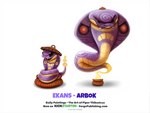 2016 arbok basket container digital_media_(artwork) digital_painting_(artwork) duo ekans english_text fangs feral generation_1_pokemon genie grumpy nintendo open_mouth piper_thibodeau pokemon pokemon_(species) purple_body purple_scales red_body red_scales scales shaded simple_background size_difference smile tan_body tan_scales teeth text url white_background