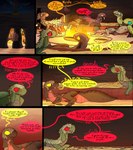 ambiguous_gender comic dialogue dinosaur dragon dragonscape drekir dromaeosaurid eating fantasy feral fire garat_(thepatchedragon) golomya_(thepatchedragon) hi_res inside joao_(thepatchedragon) kern_(thepatchedragon) mythological_creature mythological_scalie mythology post-apocalyptic pregnant prehistoric_species reptile scalie tail text thepatchedragon theropod ura_(thepatchedragon)