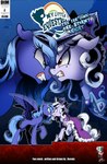 absurd_res angry clenched_teeth cloak clothing cover cover_art cover_page crown dormin-dim duo ears_flat english_text equid equine female feral friendship_is_magic hasbro headgear hi_res horn in_your_face mammal my_little_pony mythological_creature mythological_equine mythology princess_luna_(mlp) princess_platinum_(mlp) raised_leg regalia spread_wings standing teeth text winged_unicorn wings