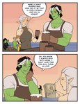 Rating: s
ID: 5283082
Date: 2025-01-02 20:39:17 -0500
Status: active
Score: 39
2025 absurd_res apron black_hair bodily_fluids bonnymama7 clothed clothing colored comic container cup dialogue digital_media_(artwork) drinking drunk elf elphaba_(bonnymama7) english_description english_text eye_scar eyes_closed facial_scar fangs female fully_clothed gloves green_body green_skin hair handwear hi_res human humanoid humanoid_pointy_ears loose_feather magic_user male mammal mature_female mature_humanoid mug muscular muscular_female muscular_humanoid not_furry orc_lady_(bonnymama7) pointy_ears quill scar shirt smile speech_bubble substance_intoxication t-shirt tavern teeth text topwear vomit vomiting white_hair witch writing_utensil post #5283082