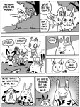 2019 3:4 7_panel_comic ambiguous_gender antennae_(anatomy) anthro biped black_and_white black_eyes black_nose black_tail black_text bodily_fluids bow_ribbon branch celebi celebi_(yapc) cheek_spots claws closed_smile comic dialogue digital_media_(artwork) eevee elekid ellipsis english_text exclamation_point eyebrows feral finger_claws flavia-elric fluffy fluffy_tail generation_1_pokemon generation_2_pokemon grass group horn legendary_pokemon lux_(yapc) maya_(yapc) monochrome motion_lines mouth_closed neil_(yapc) nidoran nidoran♀ nintendo open_mouth open_smile outside paris_(yapc) pawpads paws pichu plant pokemon pokemon_(species) pokemon_mystery_dungeon pupils question_mark rattata rayne_(yapc) sentret shrub smile speech_bubble spike_chunsoft sweat sweatdrop tail tail_motion tailwag talking_to_another teeth terry_(yapc) text tree white_sclera wings