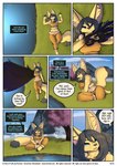 abs anthro black_hair black_nose blue_eyes breasts canid canine clothed clothing comic dialogue digital_media_(artwork) dipstick_tail english_text feet female fenavi_montaro fennec_fox feretta fingerless_(marking) fox fur grass hadalen_magic hair herm_(lore) hi_res lake landscape mammal markings midriff mountain muscular muscular_anthro muscular_female navel outside plant scenery shaded shirt solo tail tail_markings tale_of_tails tank_top text toeless_(marking) topwear tree true_fox url wings yellow_body yellow_fur