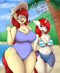 absurd_res age_difference an-tonio anthro beach big_breasts bikini biped blush breasts cleavage clothed clothing cutie_mark daughter_(lore) dialogue digital_media_(artwork) duo equid equine eyes_closed female freckles golden_brooch hair hasbro hat headgear headwear hi_res horn mammal mature_female mother_(lore) mother_and_child_(lore) mother_and_daughter_(lore) my_little_pony mythological_creature mythological_equine mythology one-piece_swimsuit parent_(lore) parent_and_child_(lore) parent_and_daughter_(lore) red_hair silver_draw size_difference swimwear text thick_thighs translucent translucent_clothing two-piece_swimsuit unicorn white_body yellow_body