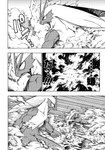 2024 4_panel_comic ambiguous_gender anthro battle beak biped black_and_white black_text blaziken border braixen burning_alive clenched_teeth comic comic_panel digital_drawing_(artwork) digital_media_(artwork) duo dust_cloud elemental_manipulation ellipsis emanata emphatic_ellipsis empty_eyes exclamation_point eye_contact facial_tuft feral fire fire_manipulation fur fur_tuft generation_3_pokemon generation_6_pokemon hair hi_res inner_ear_fluff japanese_text lir_(icma) long_hair looking_at_another makotoo male_(lore) monochrome motion_blur motion_lines muscular muscular_anthro muscular_arms nintendo onomatopoeia pmd:_icma pokemon pokemon_(species) pokemon_mystery_dungeon refusing right_to_left sound_effects spike_chunsoft surprised_expression teeth text toothed_beak translated tuft white_border young_(lore)