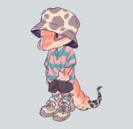 ambiguous_gender anthro clothed clothing eublepharid gecko hat headgear headwear leopard_gecko licking licking_lips lizard reptile scalie solo sukidakesikanai tail tongue