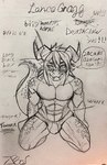 abs anonymous_artist anthro blush briefs bulge clothing deathclaw fallout featureless_chest hair hi_res horn humanoid lance_gragg male microsoft muscular pecs scales scalie solo speech_bubble traditional_media_(artwork) twunk underwear