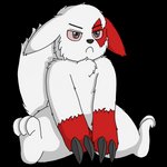 1:1 absurd_res alpha_channel black_eyes claws darknetic digital_media_(artwork) feral fluffy fur generation_3_pokemon grumpy hi_res male markings nintendo pokemon pokemon_(species) red_body red_fur red_markings red_sclera sitting solo white_body white_fur zangoose zangtober_2020