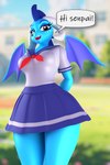 3d_(artwork) anthro argos90 blender_(artwork) blender_cycles clothing digital_media_(artwork) dragon female friendship_is_magic hasbro hi_res my_little_pony mythological_creature mythological_scalie mythology princess_ember_(mlp) scalie school_uniform solo uniform