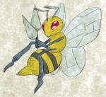 animal_genitalia arthropod beedrill cloaca female feral generation_1_pokemon genitals hymenopteran insect insect_wings nintendo pokemon pokemon_(species) python13rp simple_background solo white_background wings yaroul