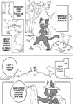 2017 ambiguous_gender anthro comic dialogue domestic_cat doukutsunezumi english_text felid feline felis hard_translated hi_res kemono kuroneko_(doukutsunezumi) mammal monochrome right_to_left text third-party_edit translated translation_edit