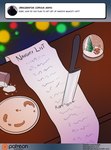 2021 ask_blog christmas christmas_lights comic conditional_dnp cookie digital_media_(artwork) english_text food furniture half_eaten_food hi_res holidays kadath knife milk naughty_list not_furry paper plate snow_globe table text threatening url zero_pictured