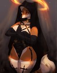 absurd_res anthro armwear breasts buxom canid canine cleavage clothed clothed_anthro clothed_female clothing cross disney dominant dominant_anthro dominant_female elbow_gloves female fox garter_belt garter_straps gloves halo handwear hi_res inverted_cross legwear looking_at_viewer maid_marian mammal nun nun_habit nun_veil palms_together possession red_fox religious_clothing robin_hood_(disney) seducing_viewer seductive solo stockings thigh_highs true_fox vexstacy yellow_eyes