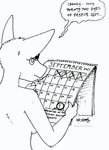 accent anthro back_boob black_and_white bodily_fluids breasts calendar dialogue ear_piercing ear_ring english_text female fur hi_res kangaroo kangy_(tegerio) macropod mammal marsupial monochrome nude piercing ring_piercing september_(month) solo sweat tegerio text