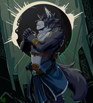 Rating: s
ID: 2646163
Date: 2021-03-09 07:49:18 -0500
Status: active
Score: 85
absurd_res anthro black_body black_fur canid canine canis celtic_symbol chest_tuft claws clothed clothing cracking_knuckles eclipse fangs far_beyond_the_world_(series) fluffy fluffy_tail fur head_tuft hi_res jewelry leather_vambraces male mammal multicolored_body multicolored_fur neck_tuft neungsonie partially_clothed pendant red_eyes solar_eclipse solo tail tassets teeth tuft two_tone_body two_tone_fur vulgor_(far_beyond_the_world) wolf post #2646163