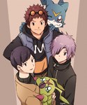 Rating: s
ID: 4439938
Date: 2023-11-27 17:09:43 -0500
Status: active
Score: 10
5:6 anthro bandai_namco brown_hair davis_motomiya digimon digimon_(species) eye_patch eyewear feral gdn0522 green_body group hair hair_over_eyes hi_res human ken_ichijouji lui_owada male mammal purple_hair segmented_body veemon wormmon post #4439938