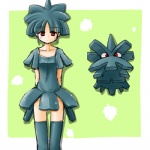 1:1 alternate_species clothing cosplay costume duo elemental_creature female flora_fauna generation_2_pokemon grey_hair hair human humanized low_res mammal nintendo pineco pinecone plant pokemon pokemon_(species) pokemon_costume ranphafranboise red_eyes