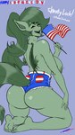 2024 4th_of_july 9:16 american_flag anthro barefoot bat_pony bedroom_eyes big_breasts big_butt bottomwear breasts butt clothed clothing english_text equid fakeryway fan_character feet female green_body green_hair green_nipples hair hasbro hi_res holidays long_hair looking_at_viewer looking_back looking_back_at_viewer mammal membrane_(anatomy) membranous_wings my_little_pony narrowed_eyes nipples plantigrade purple_background seductive shanty_loch shorts simple_background solo tail text thick_thighs topless topless_anthro topless_female united_states_of_america wide_hips wings yellow_eyes