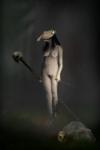 2011 absurd_res bone breasts dark demon female fog foxia grass hi_res horse_skull human human_only jewelry mammal melee_weapon mythology necklace nightmare_fuel nipples not_furry nude plant pubes rapier rock sihuanaba skull solo sword weapon why