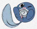 2015 amphibian anus erection feral generation_1_pokemon genitals graphite_(artwork) looking_at_viewer low_res male nintendo one_eye_closed penis pokemon pokemon_(species) poliwag python13rp simple_background solo tadpole traditional_media_(artwork) white_background wink yaroul