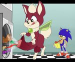 annoyed anthro appliance balls big_penis blue_body blue_fur chip_(sonic) clothing digital_media_(artwork) disgust duo enookie eulipotyphlan footwear foreskin foreskin_play foreskin_pull fur gaping gaping_urethra genitals gloves green_wings hair handwear hedgehog hi_res huge_penis humanoid_genitalia humanoid_penis hyper hyper_genitalia hyper_penis laundromat laundry_machine male mammal object_insertion penile penis public red_body red_fur sega sonic_the_hedgehog sonic_the_hedgehog_(series) sonic_unleashed tongue urethra vacuum_penis washing_machine wings