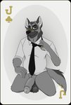 anthro balls belly big_penis blacksad canid canine canis card card_template chief_smirnov circumcised clothed clothing clubs_(suit) domestic_dog eyewear flaccid fur genitals german_shepherd glasses half-closed_eyes herding_dog hi_res humanoid_genitalia humanoid_penis jack_of_clubs looking_at_viewer male mammal narrowed_eyes necktie neenya pastoral_dog penis playing_card playing_card_template restricted_palette saggy_balls shirt simple_background slightly_chubby smile solo suit_symbol topwear