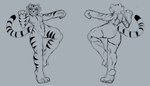 absurd_res anthro butt dreamworks felid female full-length_portrait hi_res kung_fu_panda mammal master_tigress muscular muscular_anthro muscular_female neshaink nude pantherine portrait solo tiger