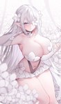 big_breasts biped breasts clothed clothing elf eyelashes female flower hair hi_res humanoid_pointy_ears long_hair looking_at_viewer navel not_furry plant pupils solo sora72iro_kaba9 thick_thighs white_hair wide_hips