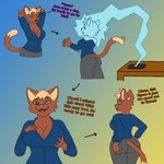 1:1 anthro body_rental body_swap breast_grab breasts butt butt_grab domestic_cat electricity felid feline felis female hand_on_breast hand_on_butt kiba_aussie kibaaussie mammal possession solo