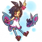 1:1 alternate_species black_hair clothing cosplay dress duo female finneon generation_4_pokemon hair hitec human humanized mammal nintendo pokemon pokemon_(species) purple_eyes simple_background white_background white_clothing white_dress