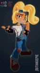 3d_(artwork) absurd_res activision anthro bandicoot breasts cel_shading clothed clothing coco_bandicoot crash_bandicoot_(series) digital_media_(artwork) female hi_res looking_at_viewer mammal marsupial shaded solo strip_meme toxic_inkie