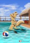 absurd_res anthro arctic_fox ball beach_ball bikini bikini_bottom bikini_thong bikini_top black_nose blue_eyes canid canine clothed clothing cloud detailed_background digital_media_(artwork) disney female fennec_fox finnick_(zootopia) fox fur furniture group hi_res inflatable judy_hopps kneeling lagomorph leporid link6432 looking_at_viewer looking_back male mammal nick_wilde outside patreon patreon_logo rabbit sitting sky skye_(zootopia) smile sofa solo_focus string_bikini swimming_pool swimwear text true_fox two-piece_swimsuit url water white_body white_fur zootopia