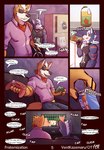 appliance band-aid bandage canid canine canis clothing comic controller dialogue drinking duo english_text eyewear fox fridge game_controller hi_res james_mccloud kitchen_appliance male male/male mammal nintendo star_fox sunglasses text ventkazemaru video_game_reference wolf wolf_o'donnell