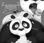 alternate_version_at_source anthro ass_up bear bodily_fluids butt dialogue dominant dominant_male dreamworks duo english_text fellatio giant_panda heart_symbol hi_res hypnokoo hypnosis kung_fu_panda male male/male male_penetrated male_penetrating male_penetrating_male mammal master_po_ping mind_control monochrome oral penetration penile penile_penetration saliva saliva_string sex slave spiral_eyes submissive submissive_male tail tail_motion tailwag text