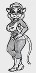 2024 american_opossum anthro baseball_cap big_breasts black_and_white boots bottomwear breasts clothing cowgirl_boots crop_top cutoffs denim denim_bottomwear denim_clothing digital_media_(artwork) eyeshadow female footwear greyscale hair hands_on_hips hat headgear headwear hog. looking_aside looking_at_viewer makeup mammal marsupial monochrome ponytail priscilla_vermin shirt shoes shorts simple_background sketch skinny_waist slim solo tail tail_down texas thick_thighs topwear united_states_of_america virginia_opossum wide_hips