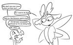 anthro black_and_white dialogue duo english_text epilogue eye_contact female feral generation_7_pokemon looking_at_another lurantis male monochrome nintendo not_a_furfag pokemon pokemon_(species) rapist_salandit_(not_a_furfag) salandit sex_talk simple_background size_difference text